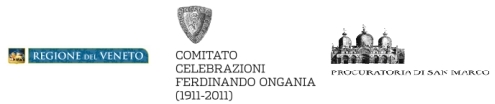 logo della Regione del Veneto, logo del Comitato regionale per le celebrazioni del centenario della morte di Ferdinando Ongania  (1842 – 1911), logo della Procuratoria di San Marco