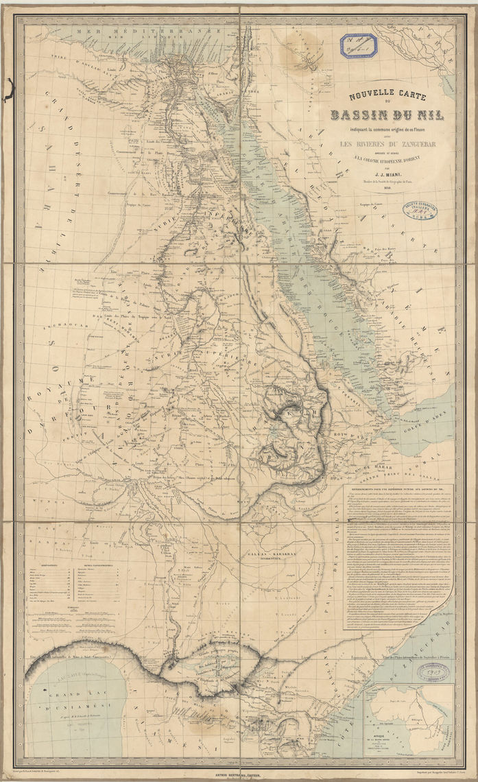 Nuova mappa del bacino del Nilo del 1858 -  Studio Esseci, Fotopress