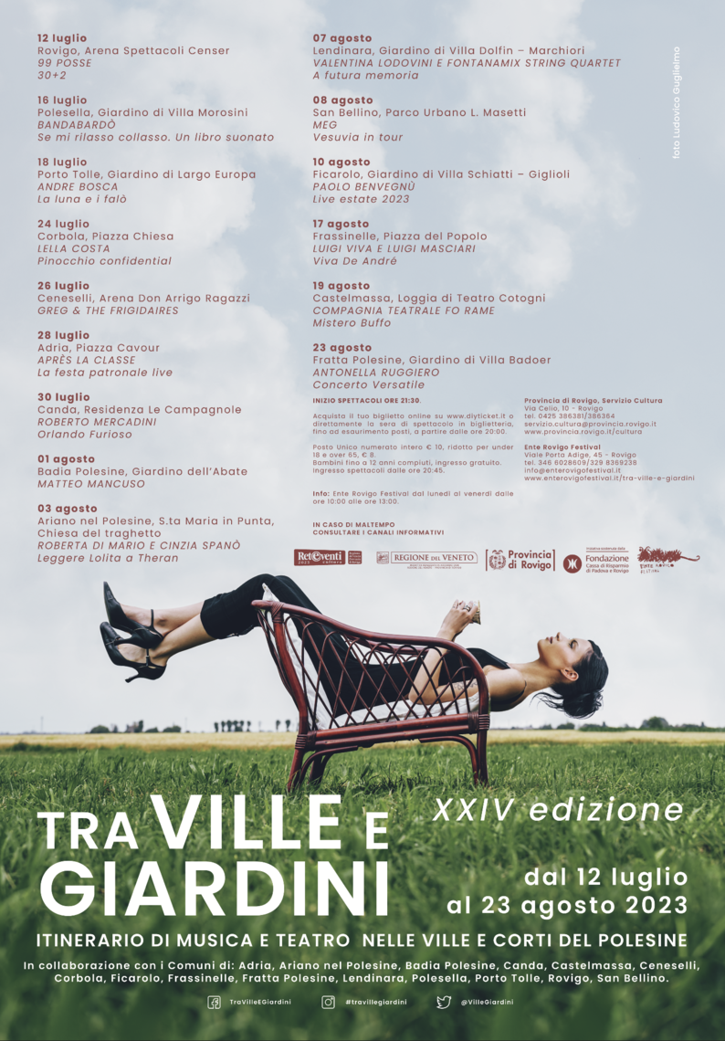 XXIV edizione Tra Ville e giardini 2023. Polesine, dal 12 luglio al 23 agosto 2023 