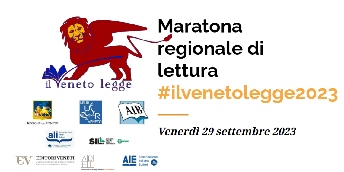 Appuntamento in tutto il Veneto venerdì 29 settembre 2023 per la 7° edizione della ‘Maratona di lettura. Il Veneto legge’ 