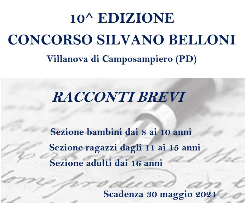Concorso letterario "Silvano Belloni" X edizione 