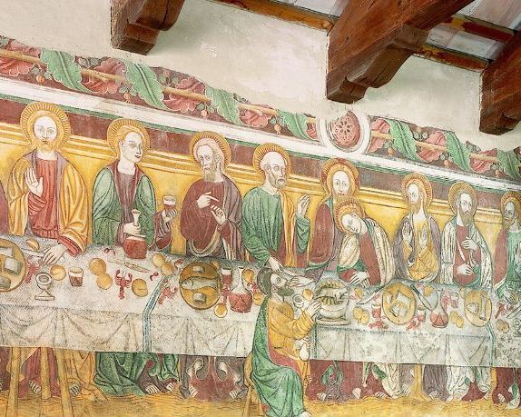 affreschi sulle pareti della chiesa di San Giorgioa san Polo di Piave (TV)