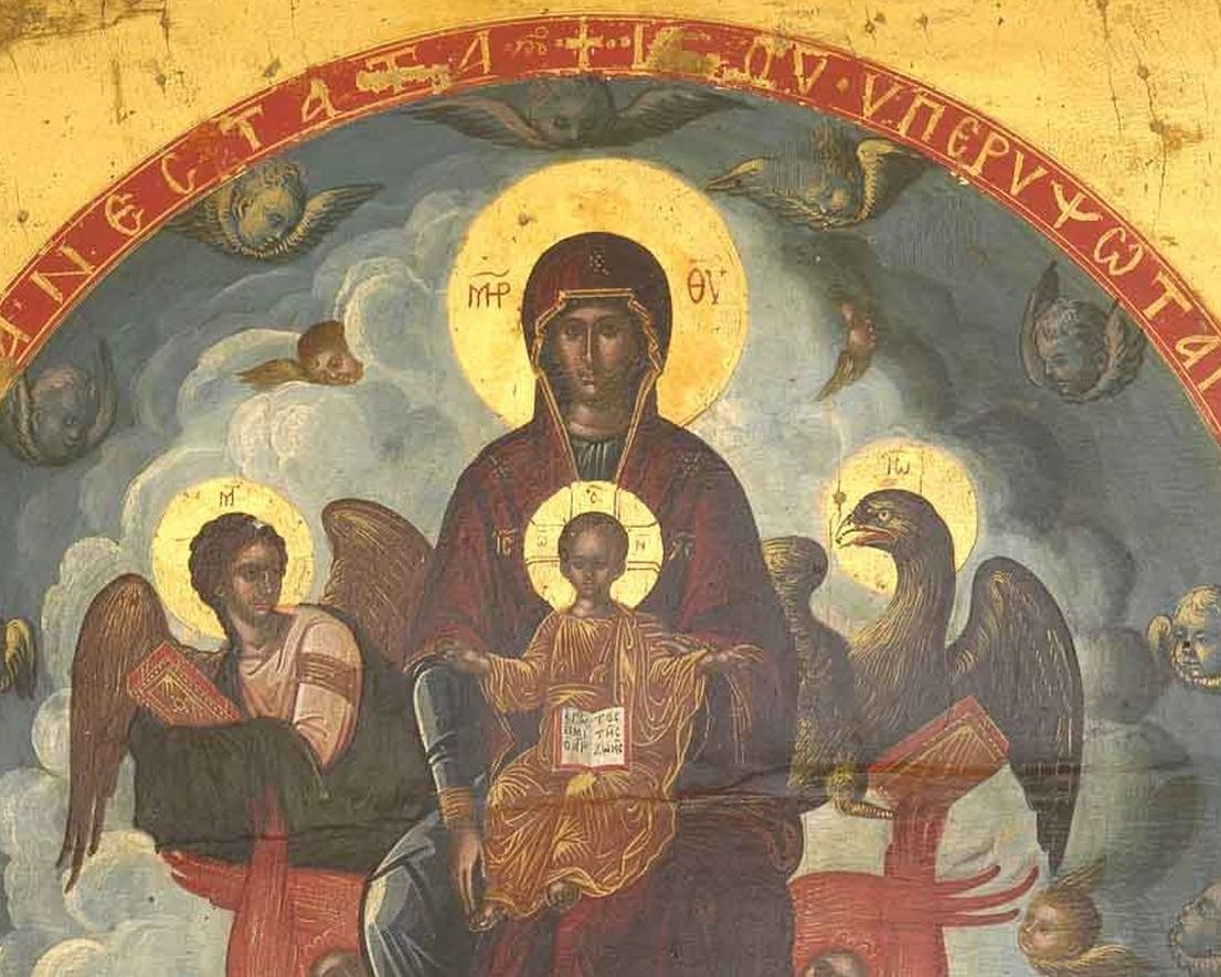 icona raffigurante la Vergine in gloria e profeti