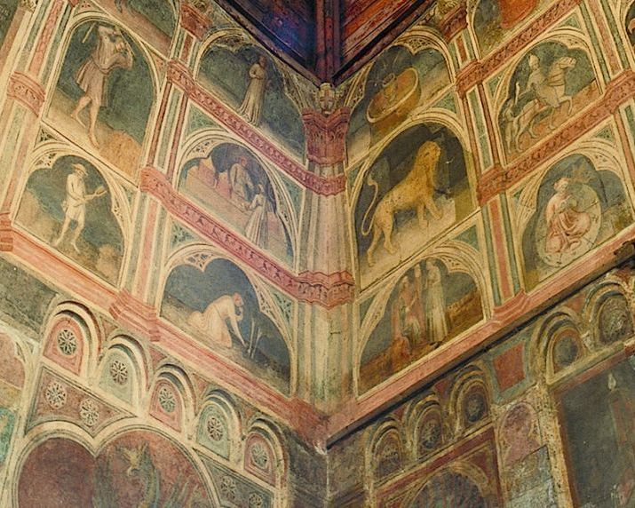 Affreschi sulle parti interne del Palazzo della Ragione a Padova