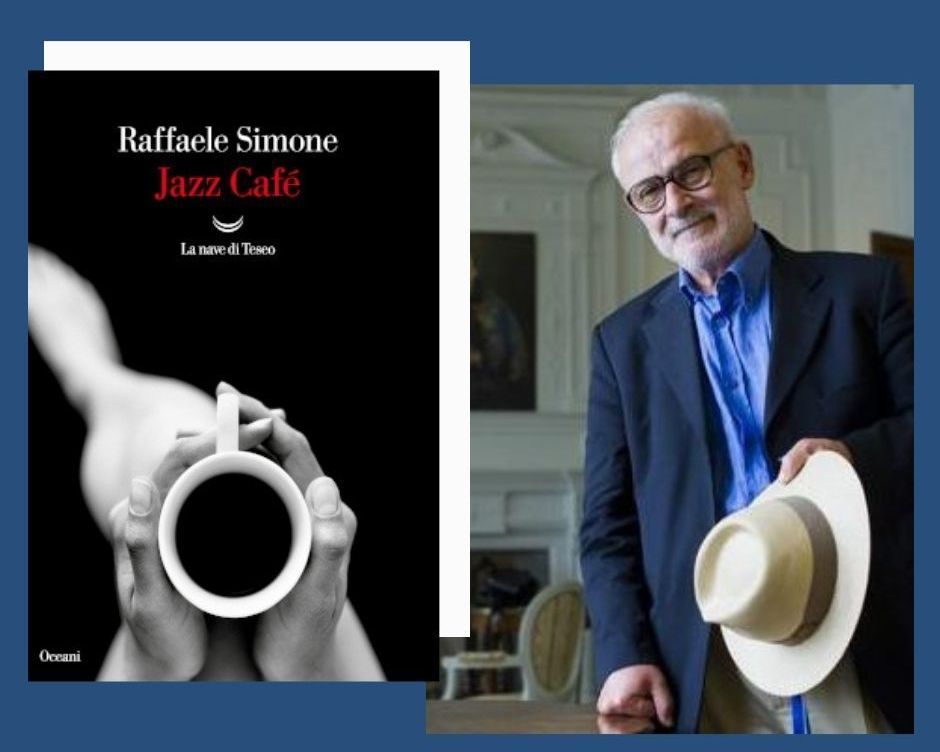 Copertina del libro "Jazz Café" e fotografia di Raffaele Simone