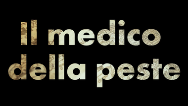 Sfondo nero con al centro la scritta "Il medico della peste".