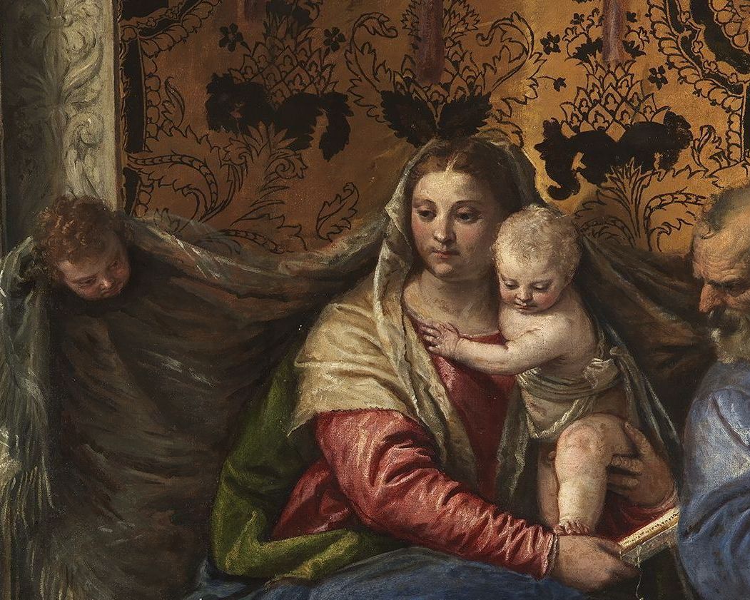 Madonna in trono con bambino in braccio