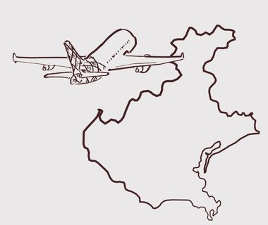 Sagoma di un aereo che sorvola la Regione Veneto
