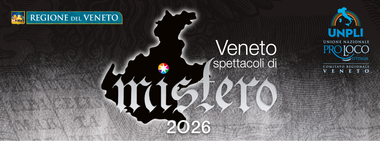 Banner nero che sfuma nella parte bassa in bianco con i loghi della Regione del Veneto e dell'Unpli rispettivamente a sinistra e destra. Nella parte centrale sagoma in nero del territorio della regione del Veneto con sovrapposto il titolo del festival.