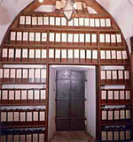 interno dell'archivio nella torre del palazzo della Magnifica Comunità del Cadore