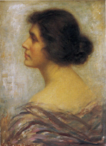 Vittorio Tessari, Ritratto di donna, 1925 ca., olio su tela, cm 49x36