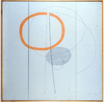 Bice Lazzari, Segni e Misure, 1968, tempera e graffite su tela, cm 75x75