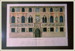 La facciata dipinta di palazzo Miniscalchi di via San Mammaso in una litografia acquerellata di Pietro Nanin, Verona 1864